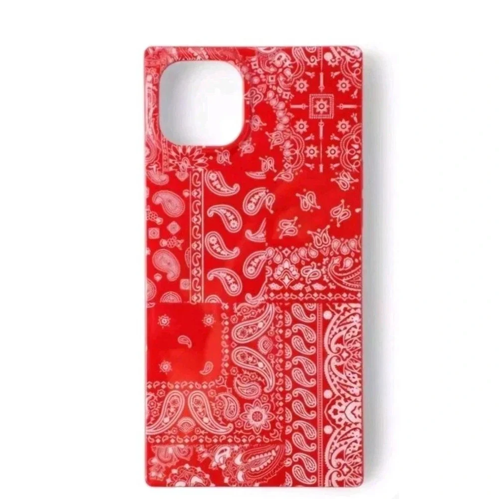 Hello Lux Red Bandana Square Glossy iPhone Case 15 Plus 14 Plus NEW Never Used